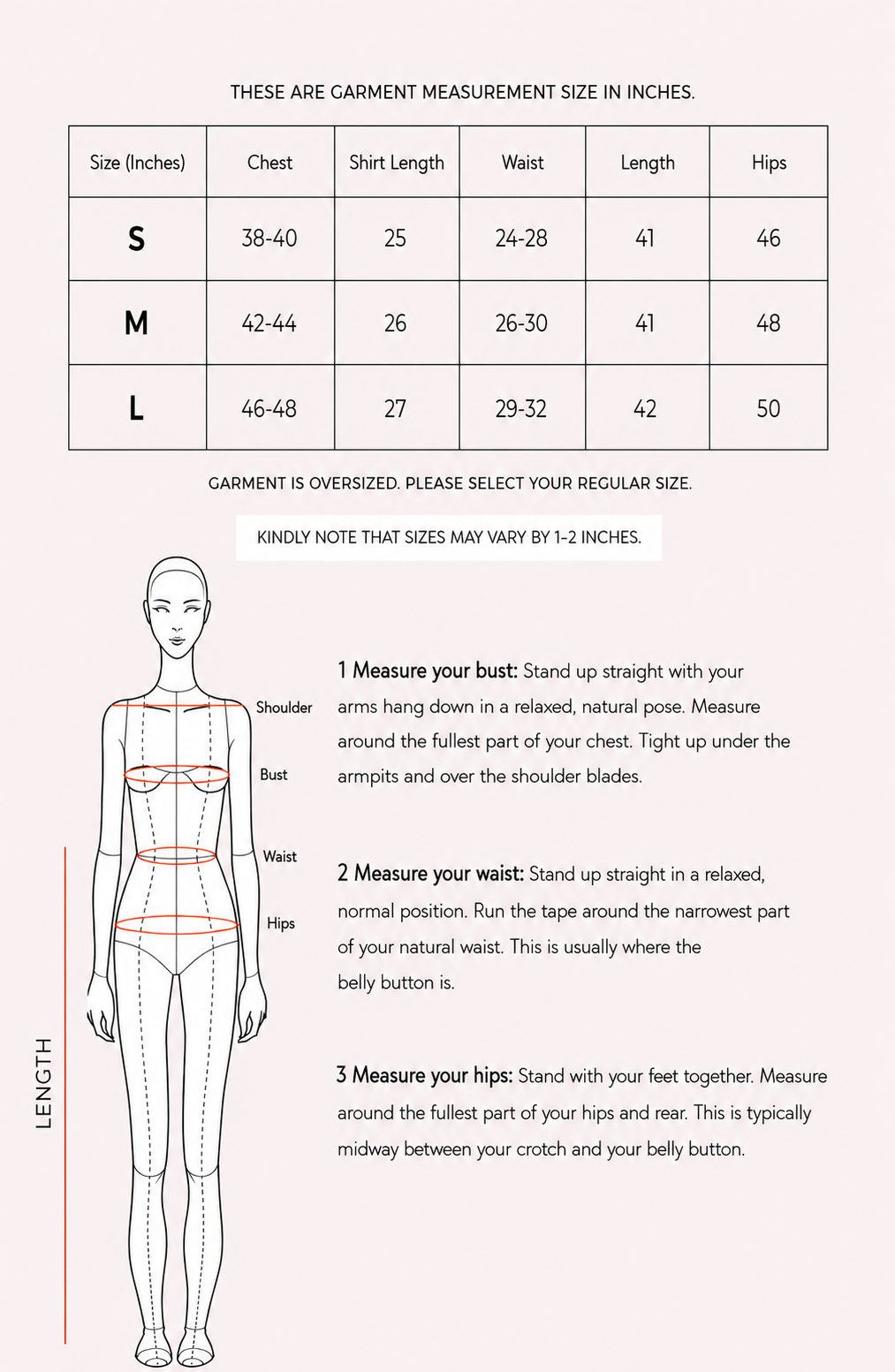 Maple Nightsuit Size Chart