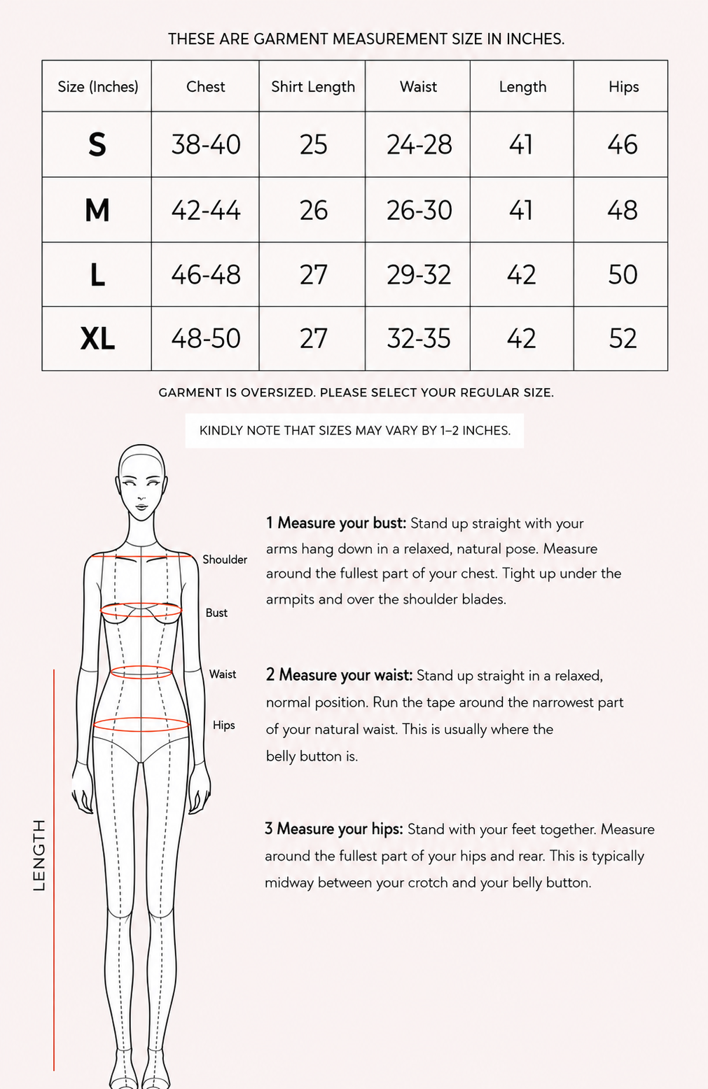 Bow Nightsuit Size Chart
