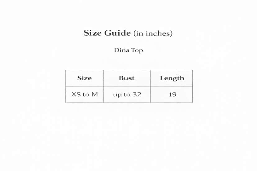 Dina Top Size Chart