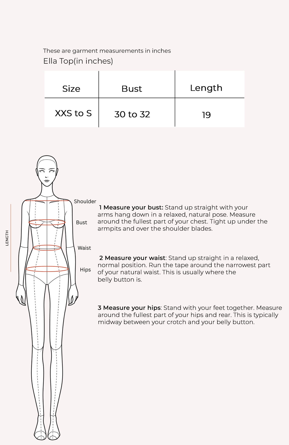 Ella Top Size Chart