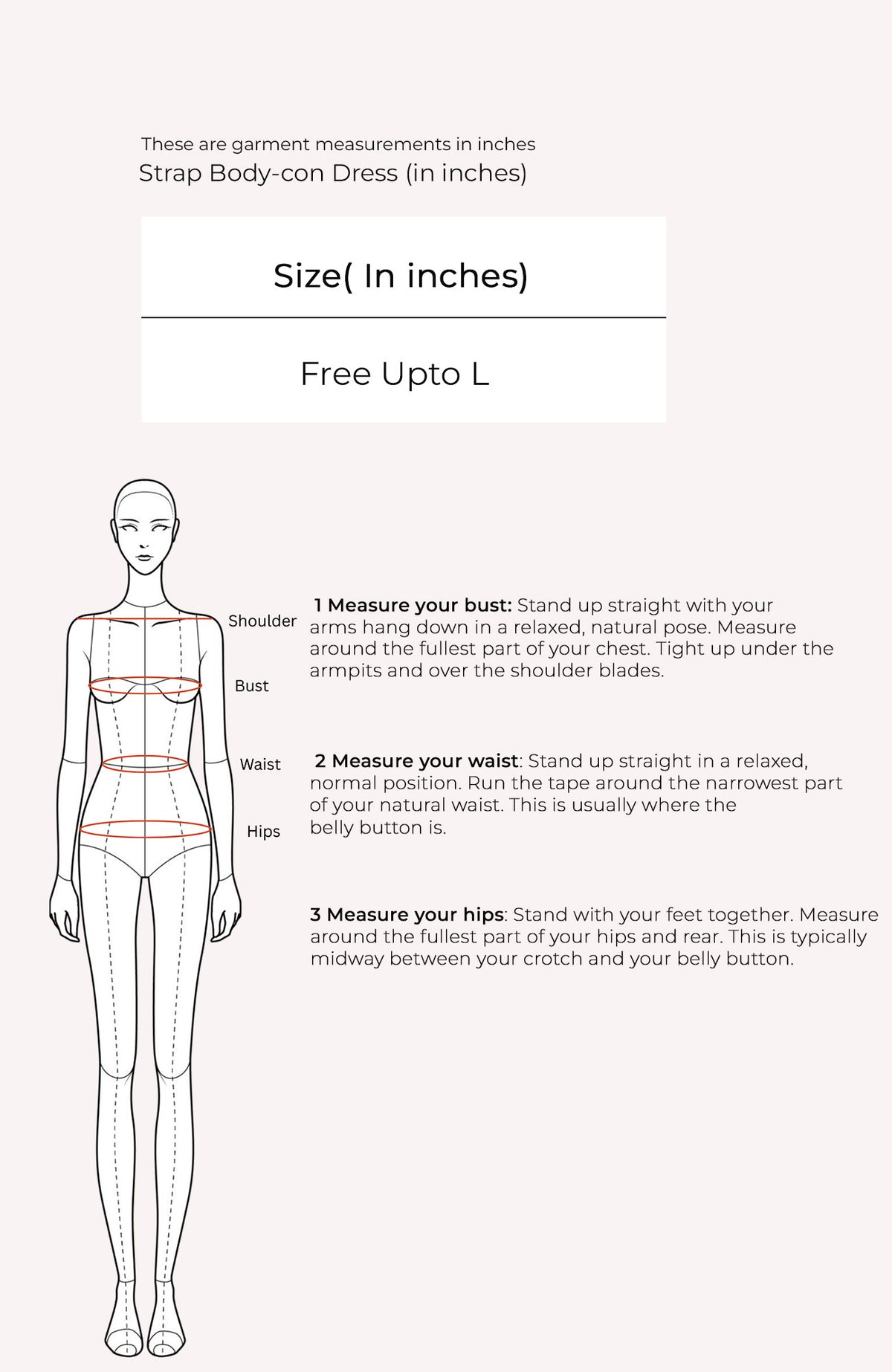 Strap Body-con Dress Size Chart