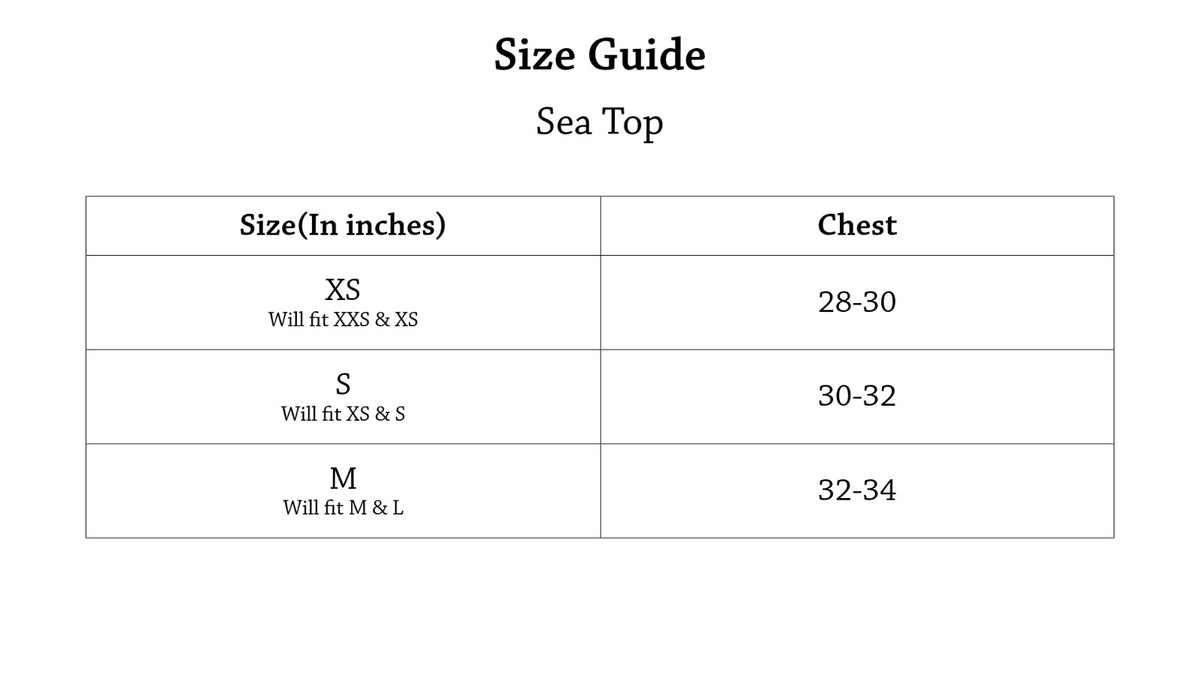 Sea Top Size Chart