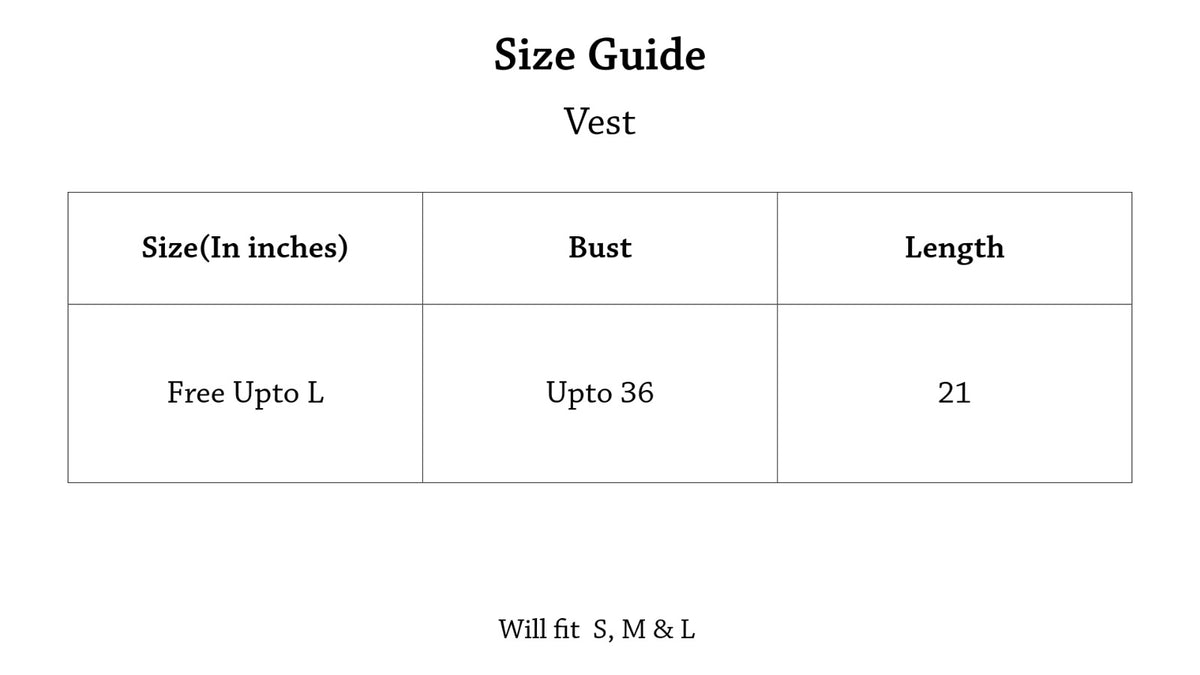 Vest Size Chart